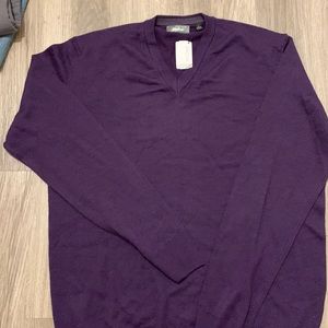 Purple Norman Marcus crew neck sweater
